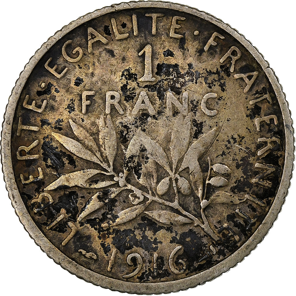 France, Franc, Semeuse, 1916, Paris, Argent, TB