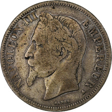 France, Napoleon III, 2 Francs, 1866, Paris, Silver, VF(20-25)