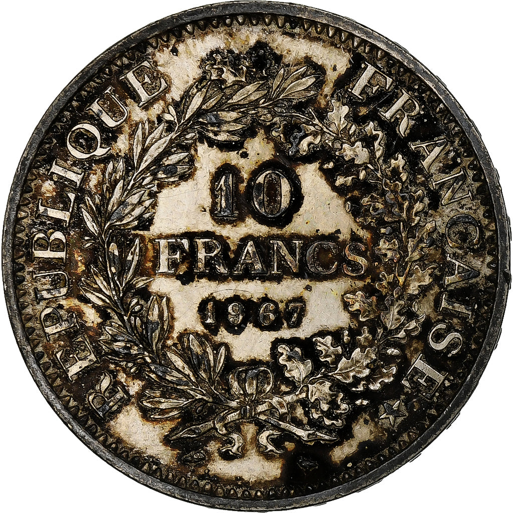France, 10 Francs, Hercule, 1967, Paris, Silver, AU(55-58)