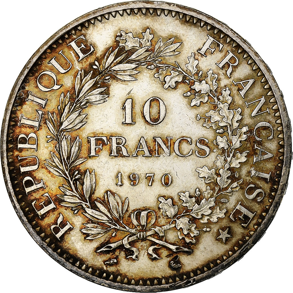 France, 10 Francs, Hercule, 1970, Paris, Silver, AU(55-58)