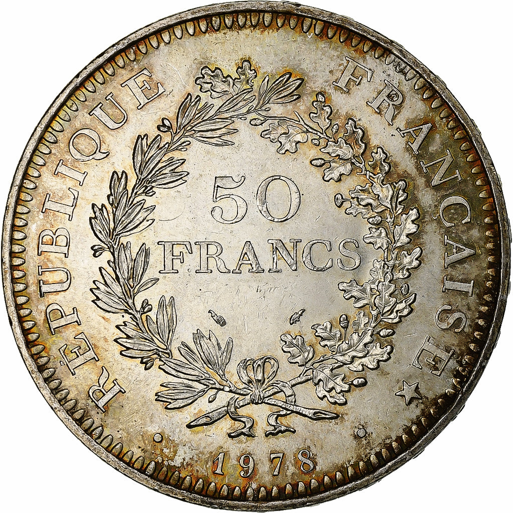 Francia, 50 Francs, Hercule, 1978, Pessac, Plata, SC