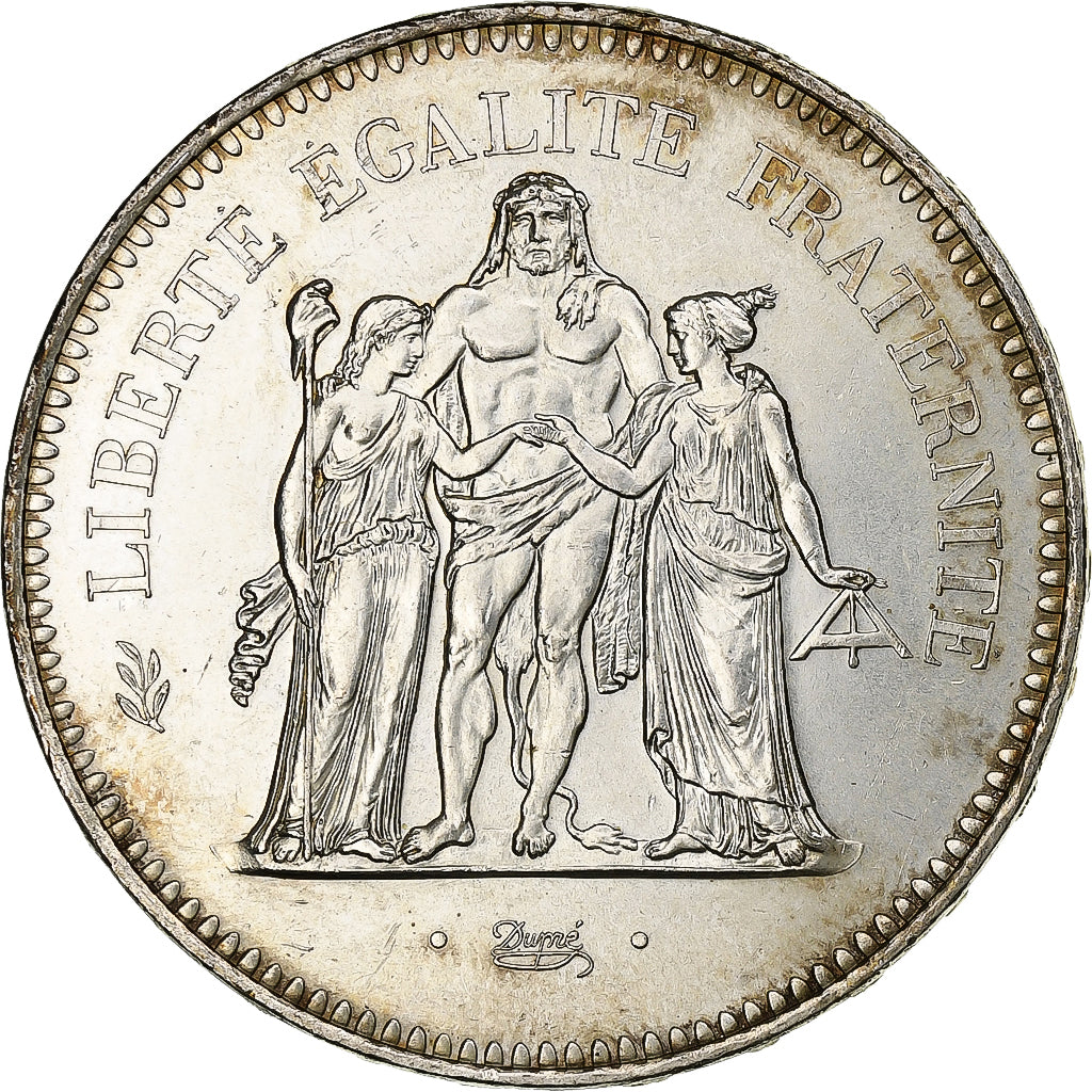 France, 50 Francs, Hercule, 1979, Pessac, Silver, MS(63)