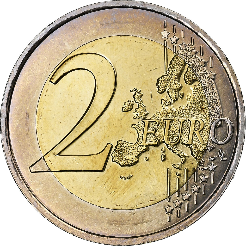 France, 2 Euro, Colourized, 2009, Pessac, Bi-Metallic, MS(63)