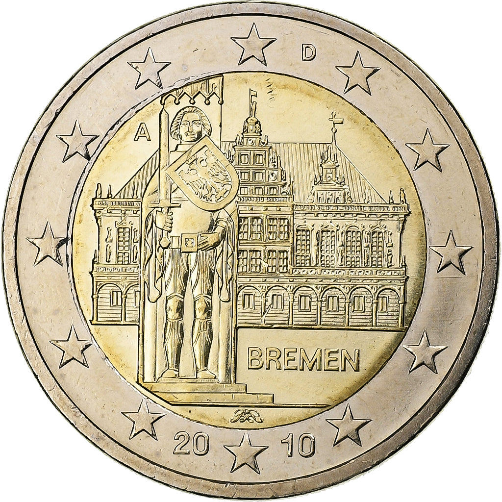 Alemania, 2 Euro, Bremen, 2010, Berlin, Bimetálico, SC