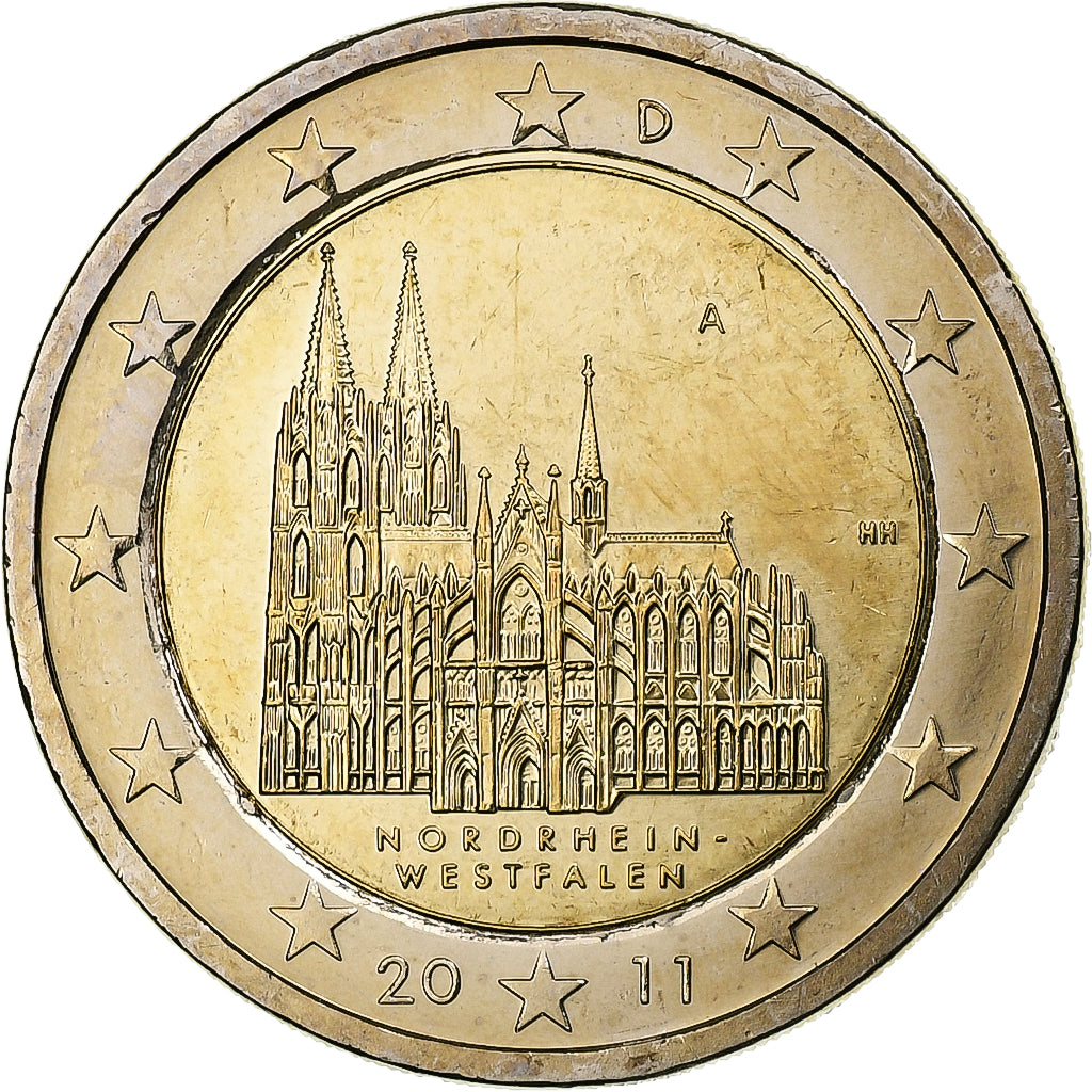 Niemcy, 2 Euro, Nordrhein-Westfalen, 2011, Berlin, Bimetaliczny, MS(63)