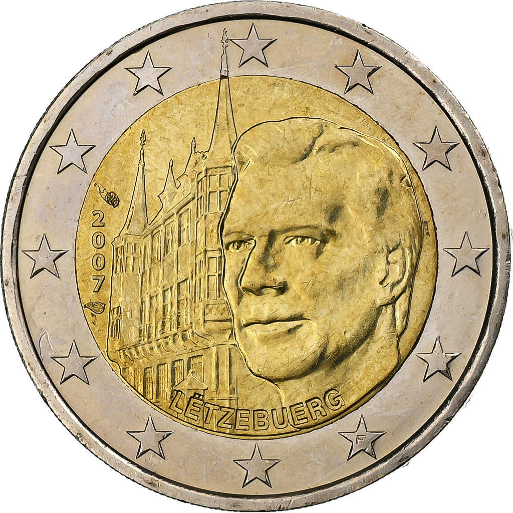 Luxemburgo, 2 Euro, Palais grand-ducal, 2007, Pessac, Bimetálico, MS(63)