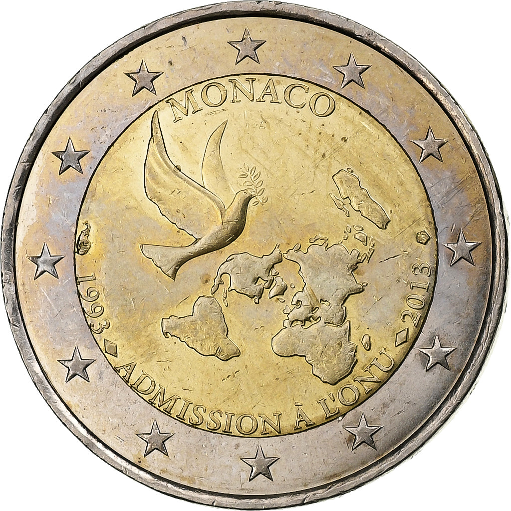 Monaco, 2 Euro, Admission to the United Nations, 2013, Pessac, Bi-Metallic