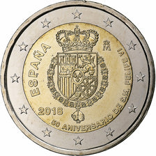 Spain, 2 Euro, Felipe VI 50th Anniversary, 2018, Madrid, Bi-Metallic, MS(63)