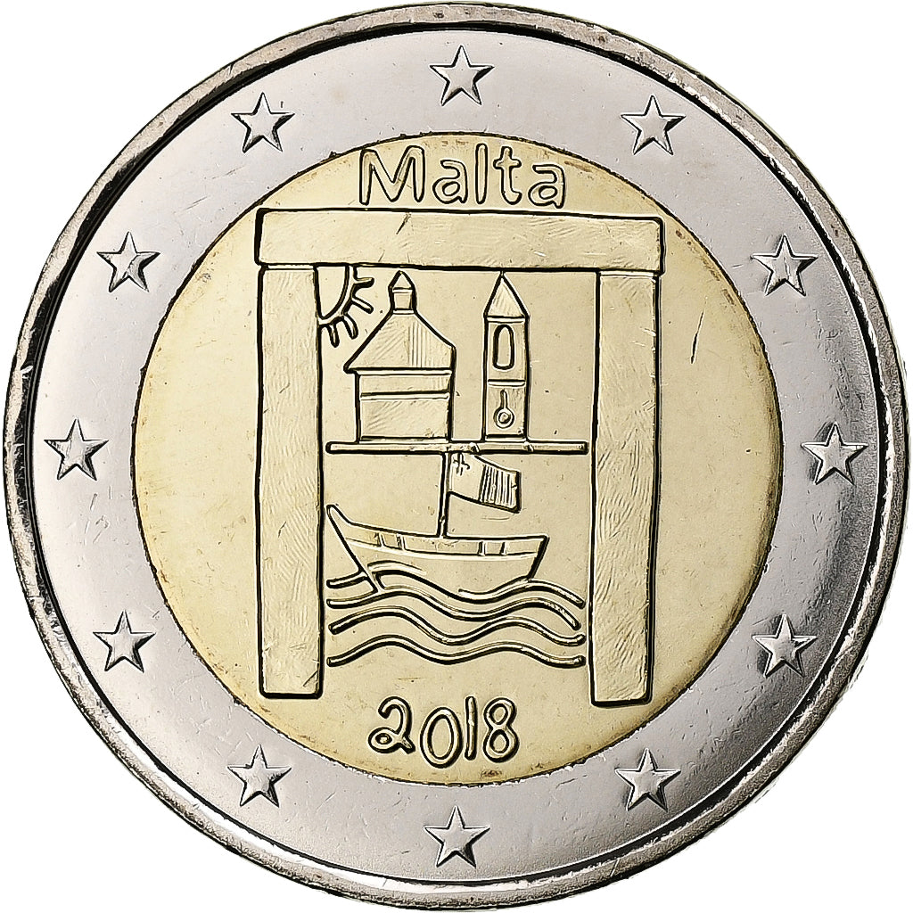 Malta, 2 Euro, Cultural Heritage, 2018, Pessac, Bimetálico, SC