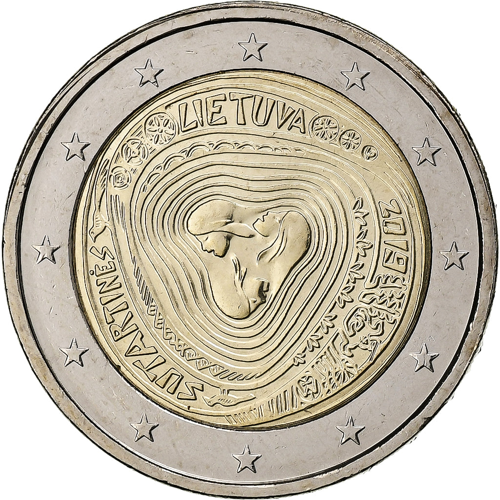 Lithuania, 2 Euro, Lithuanian Multipart Songs, 2019, Vilnius, Bi-Metallic