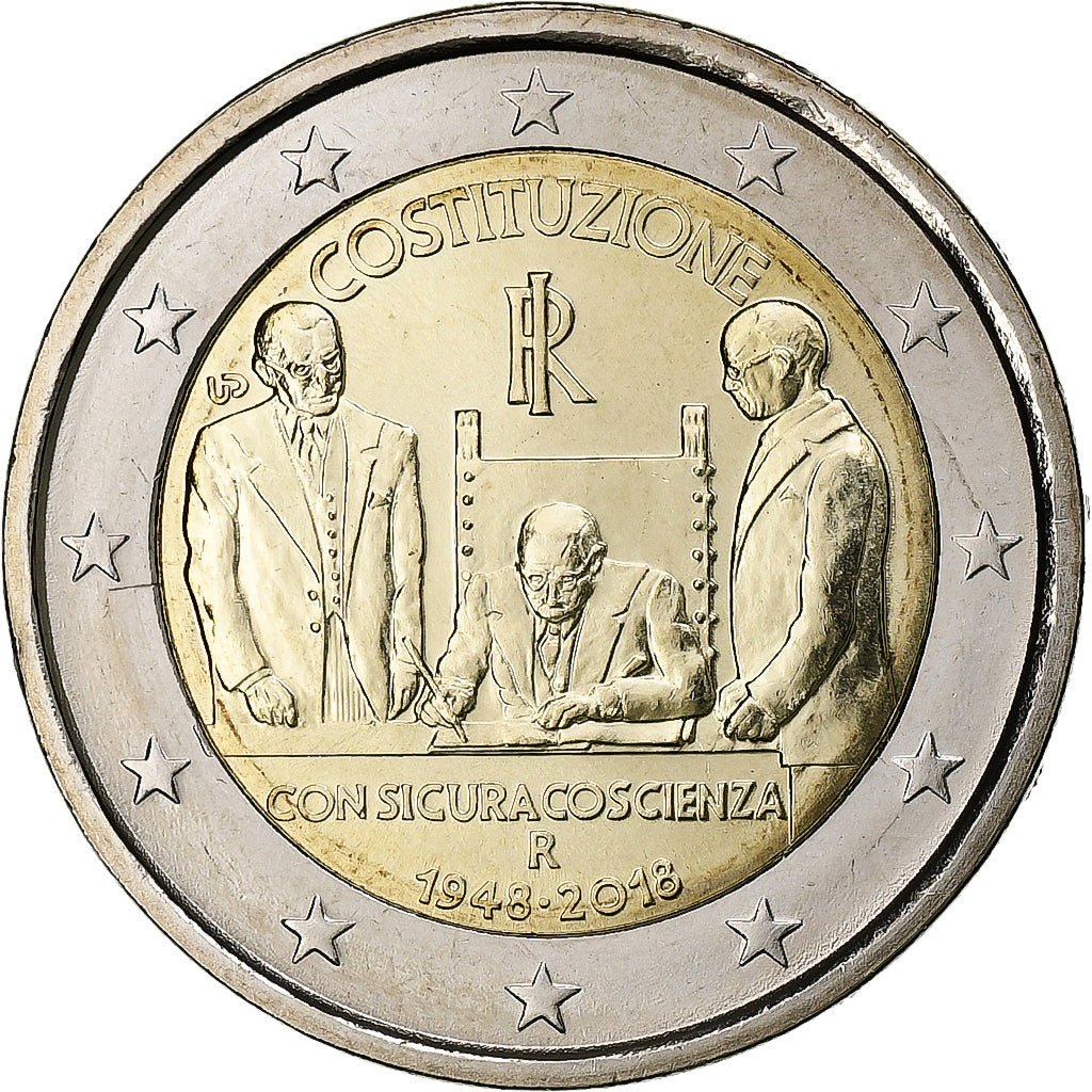 Italia, 2 Euro, Italian Republic Constitution, 2019, Rome, Bimetálico, SC