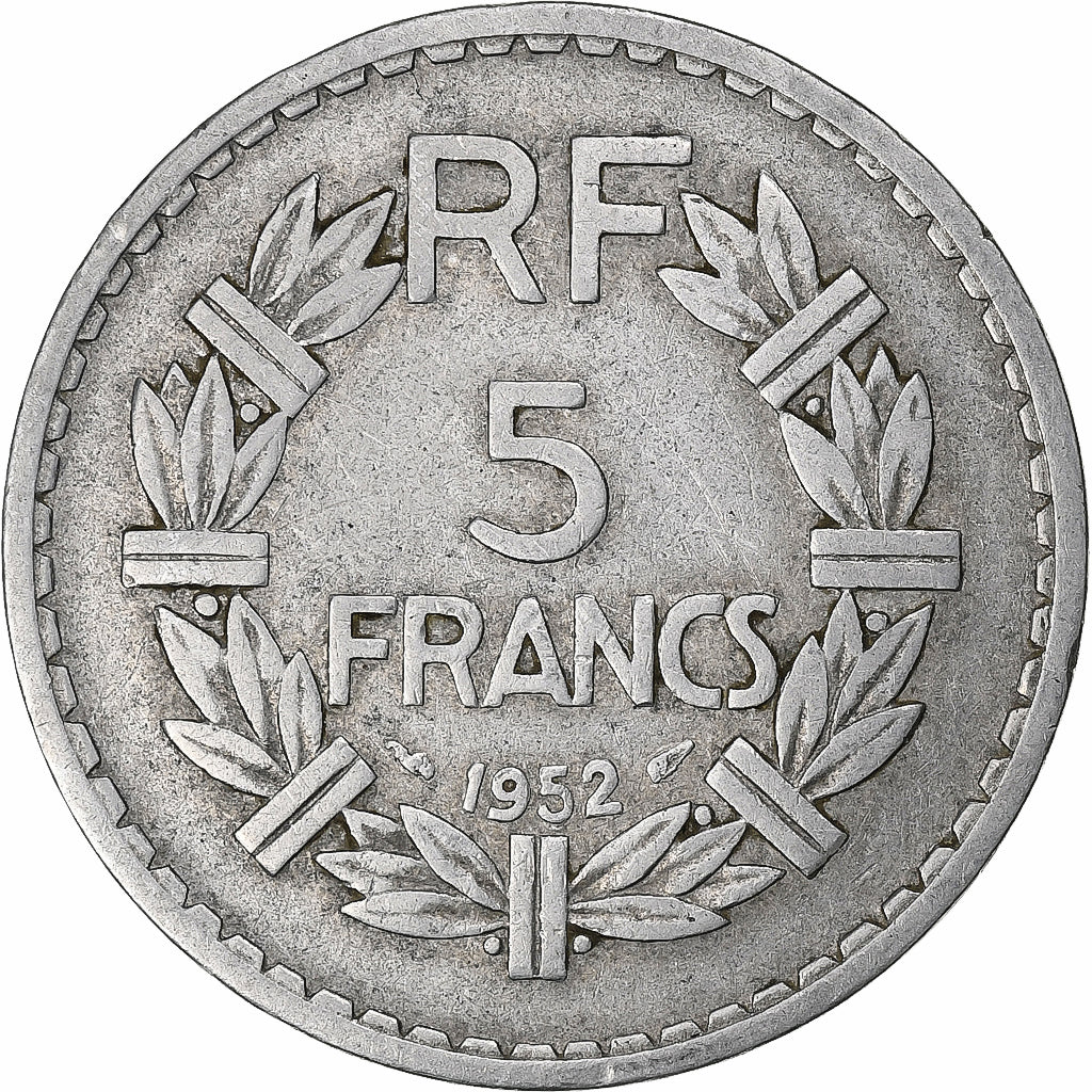 França, 5 Francs, Lavrillier, 1952, Paris, Alumínio, EF(40-45), Gadoury:766a