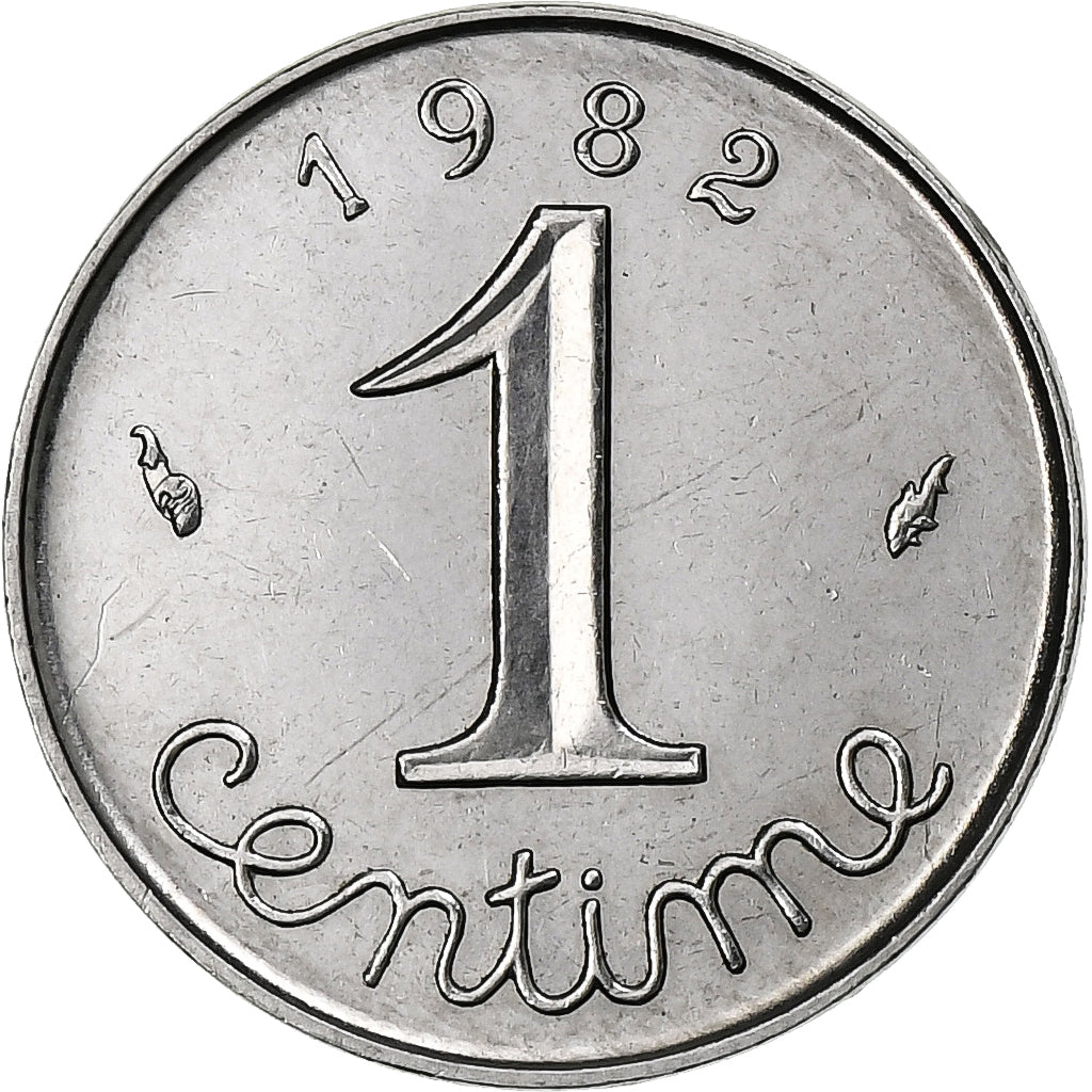 Francja, Centime, Épi, 1982, Pessac, Stal nierdzewna, MS(60-62)