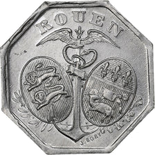 France, Chambre de commerce de Rouen, 10 Centimes, 1918, AU(55-58), Aluminium