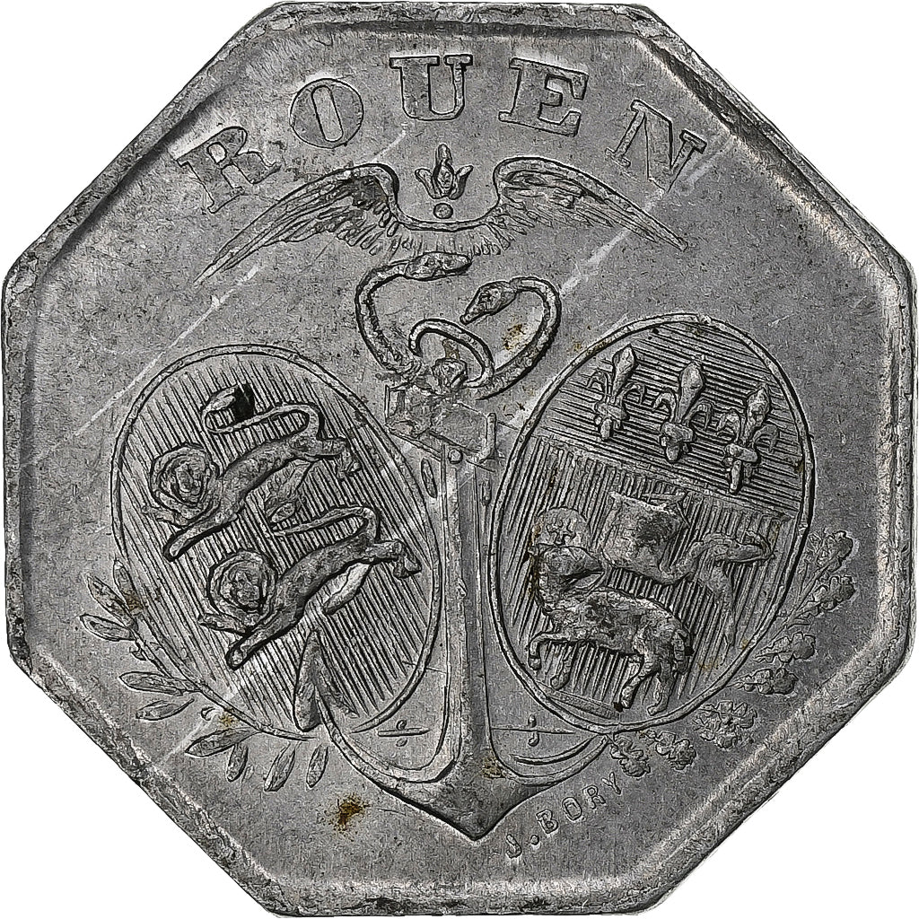 Frankreich, Chambre de commerce de Rouen, 10 Centimes, 1918, SS+, Aluminium