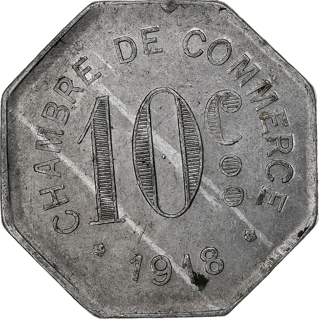 Frankreich, Chambre de commerce de Rouen, 10 Centimes, 1918, SS+, Aluminium