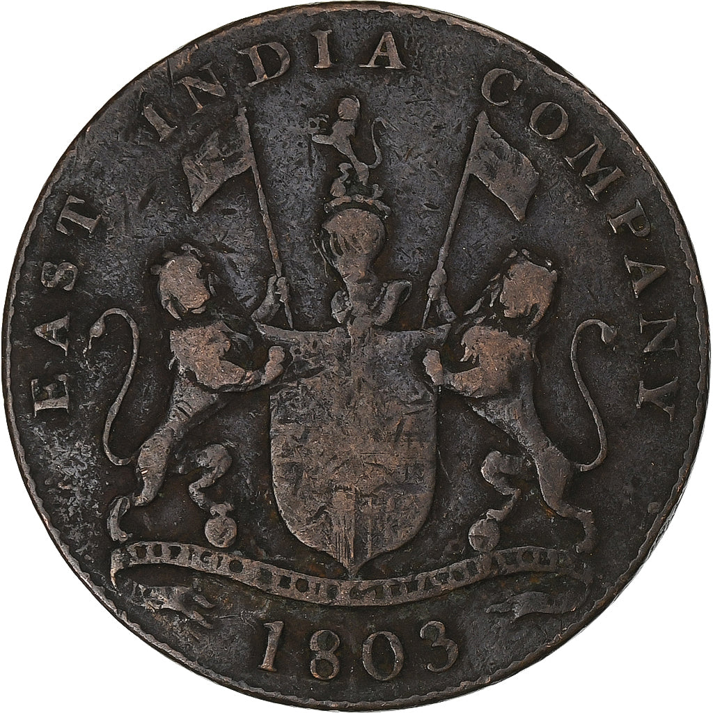 INDIE BRYTYJSKIE, 20 Cash, 1803, Soho Mint, Miedź, VF(30-35)