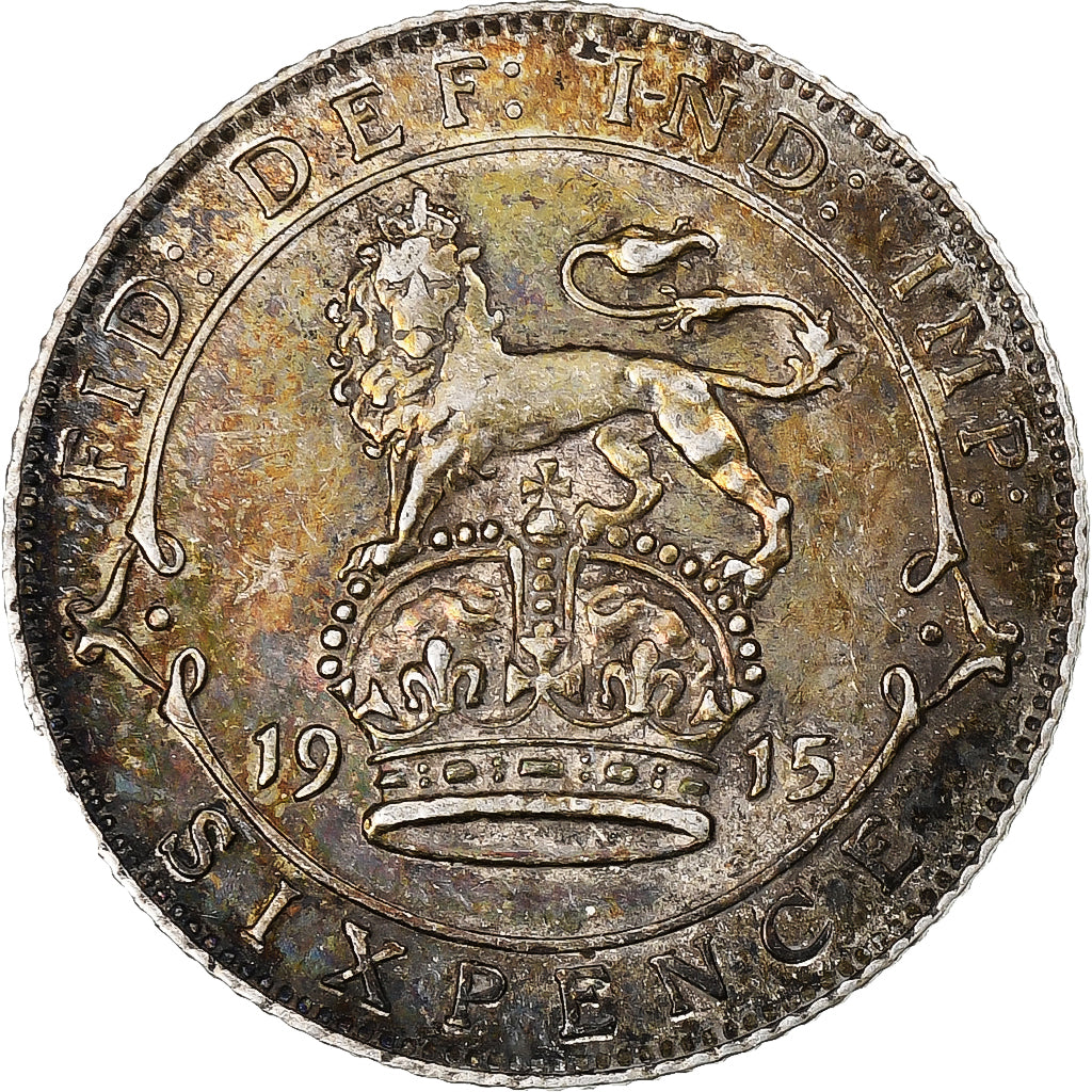 Great Britain, George V, 6 Pence, 1915, London, Silver, VF(30-35)