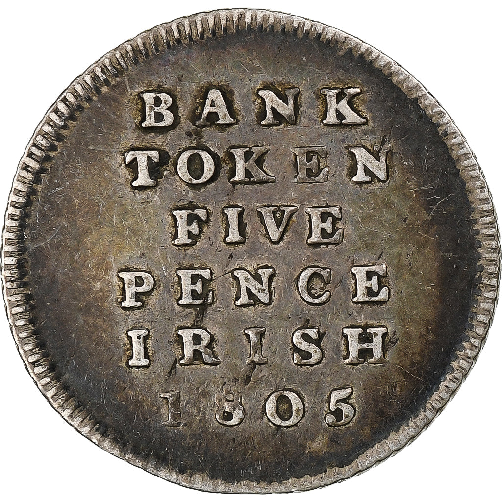 Irlanda, 5 Pence, 1805, Prata, VF(30-35)