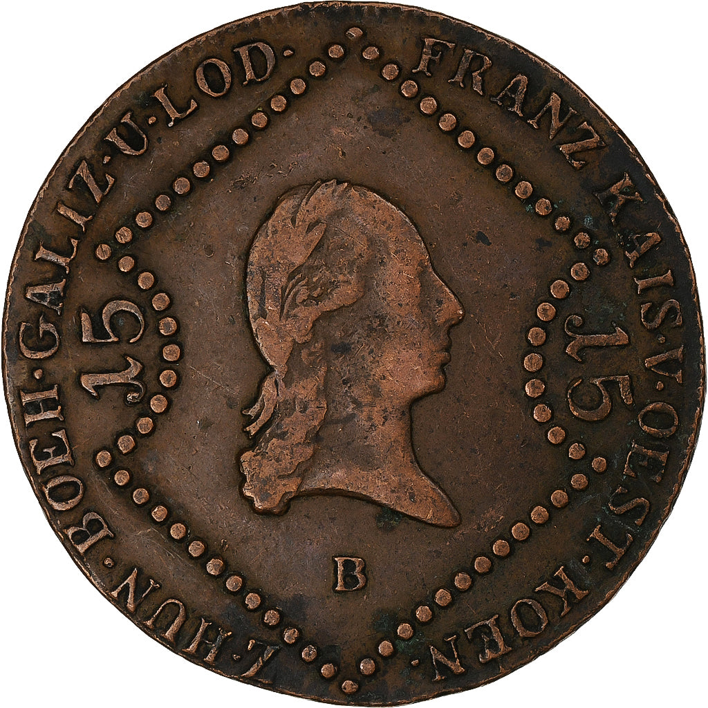 Austria, Franz I, 15 Kreuzer, 1807, Kremnica, Copper, VF(30-35)