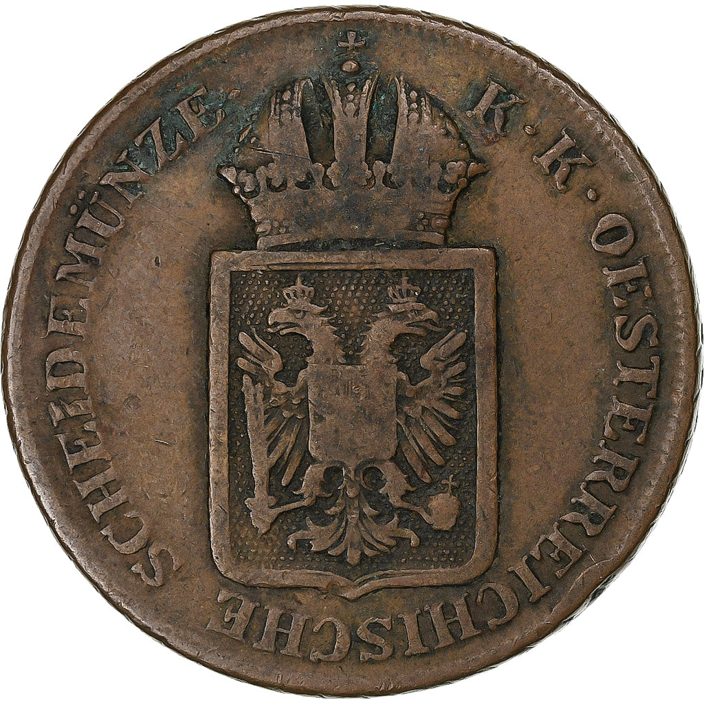 Austria, Franz Joseph I, 2 Kreuzer, 1848, Vienna, Miedź, VF(20-25)