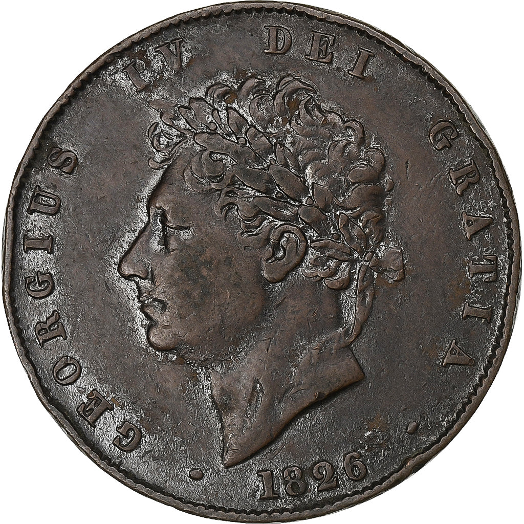 Great Britain, George IV, 1/2 Penny, 1826, London, Copper, VF(30-35)