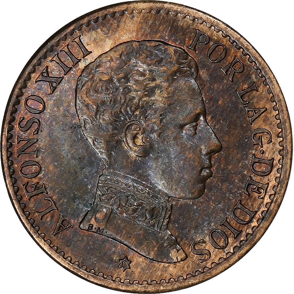 Spain, Alfonso XIII, Centimo, 1906, Madrid, Bronze, MS(60-62)