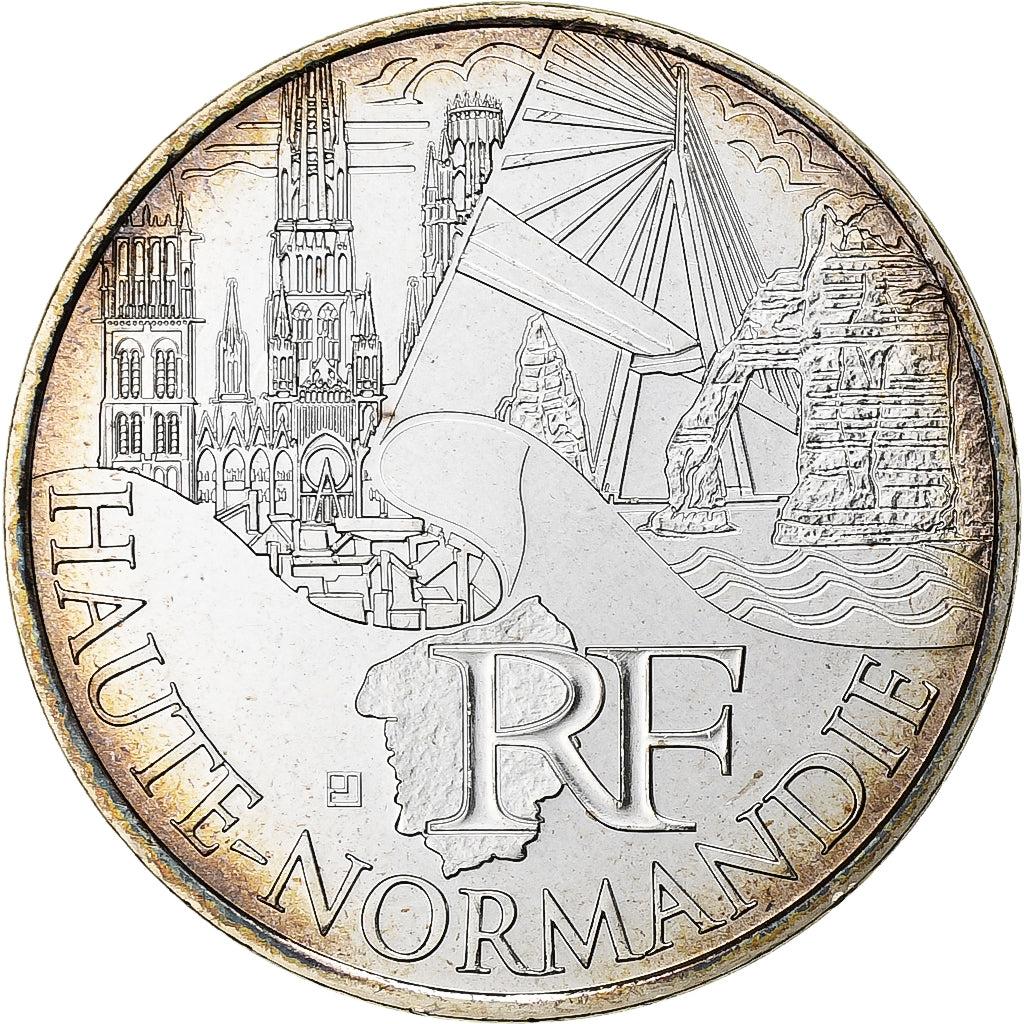 Frankreich, 10 Euro, Haute-Normandie, 2011, Pessac, Silber, UNZ