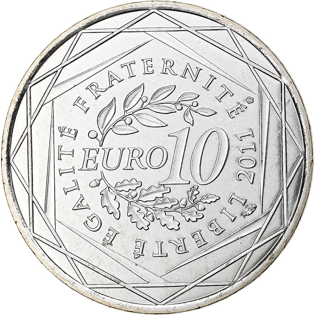 Frankreich, 10 Euro, Haute-Normandie, 2011, Pessac, Silber, UNZ
