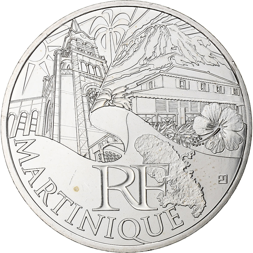 Francia, 10 Euro, Martinique, 2011, Pessac, Argento, SPL