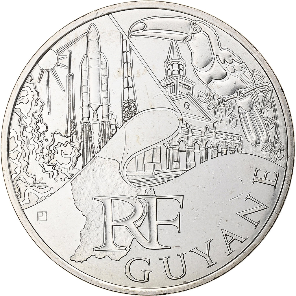 Francia, 10 Euro, Guyane, 2011, Pessac, Argento, SPL