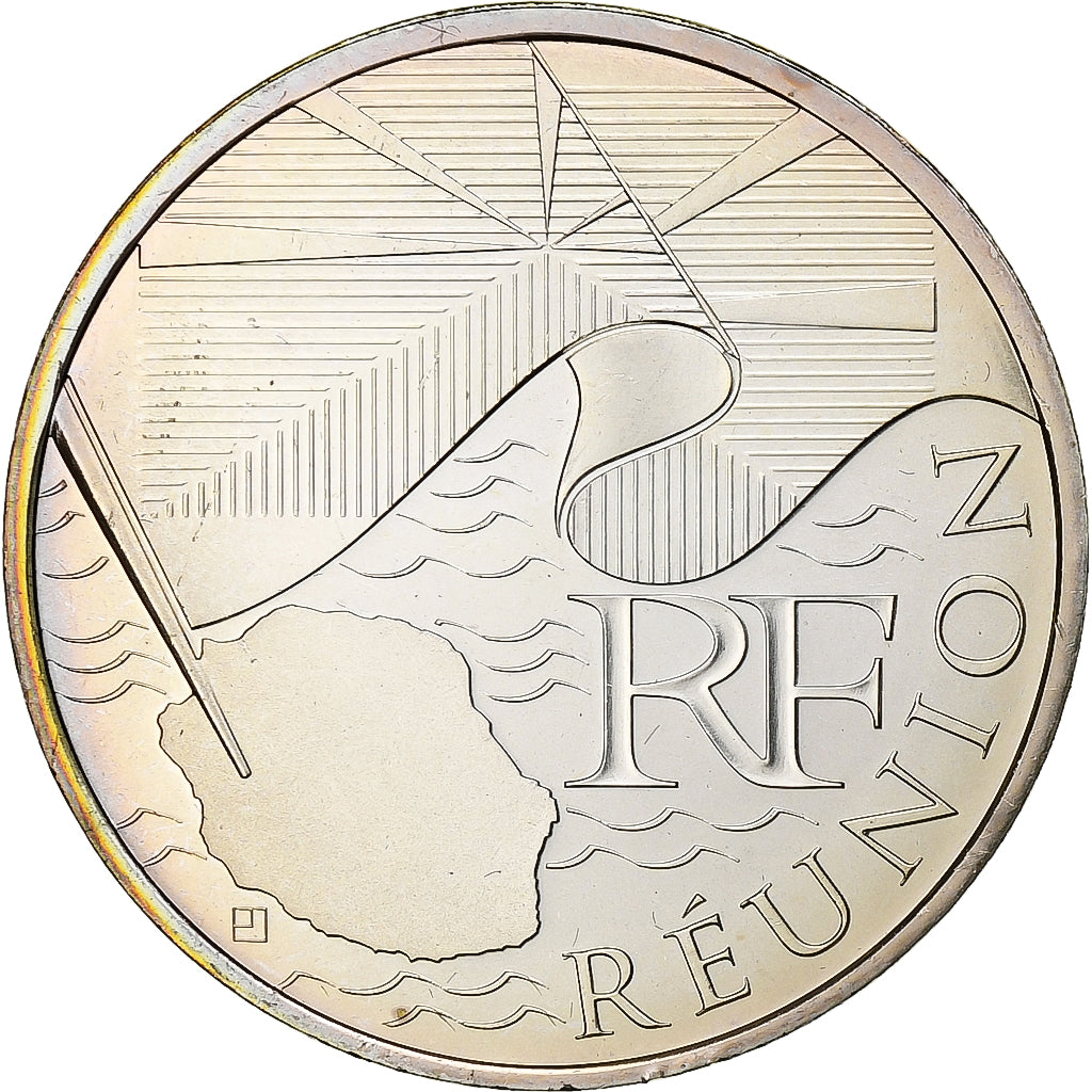 France, 10 Euro, Réunion, 2010, Pessac, Silver, MS(63)