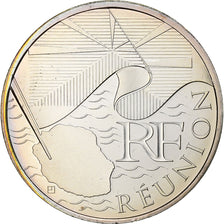 France, 10 Euro, Réunion, 2010, Pessac, Silver, MS(63)