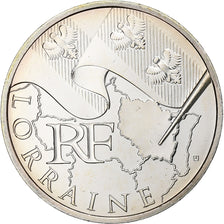 France, 10 Euro, Lorraine, 2010, Pessac, Silver, MS(63)