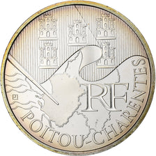 France, 10 Euro, Poitou-Charentes, 2010, Pessac, Silver, MS(63)