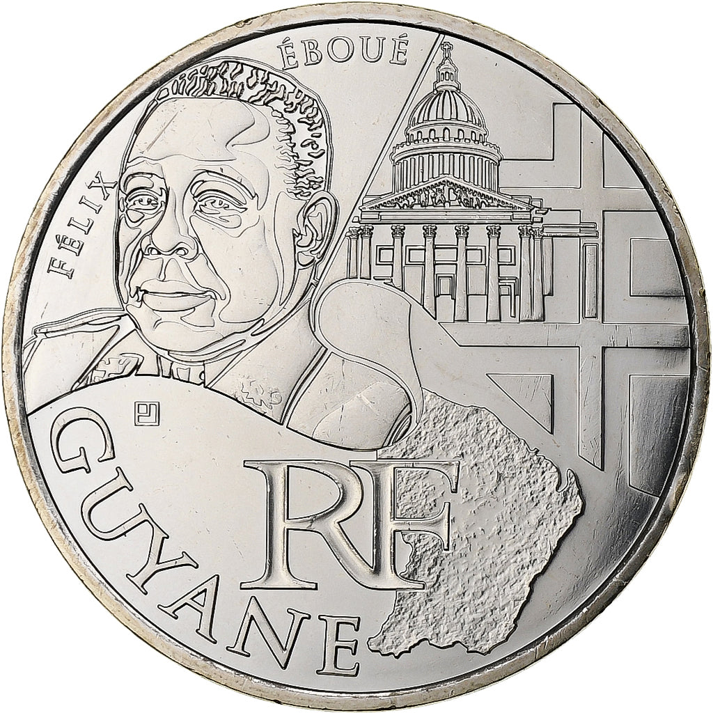 Francia, 10 Euro, Guyane, 2012, Pessac, Argento, SPL