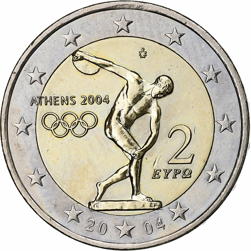 Greece, 2 Euro, Olympic Games, 2004, Athens, Bi-Metallic, MS(60-62)