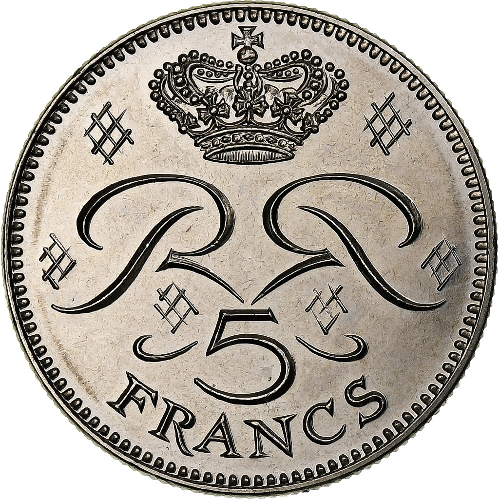 Monaco, Rainier III, 5 Francs, 1995, Pessac, Copper-nickel, MS(60-62)
