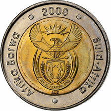 South Africa, 5 Rand, 2008, Bi-Metallic, AU(55-58)