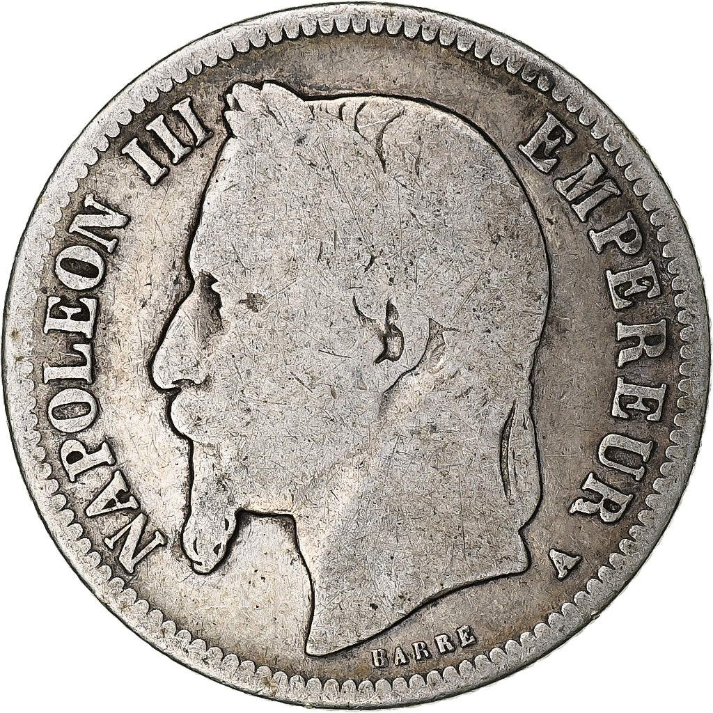 France, Napoléon III, Franc, 1868, Paris, Argent, B+