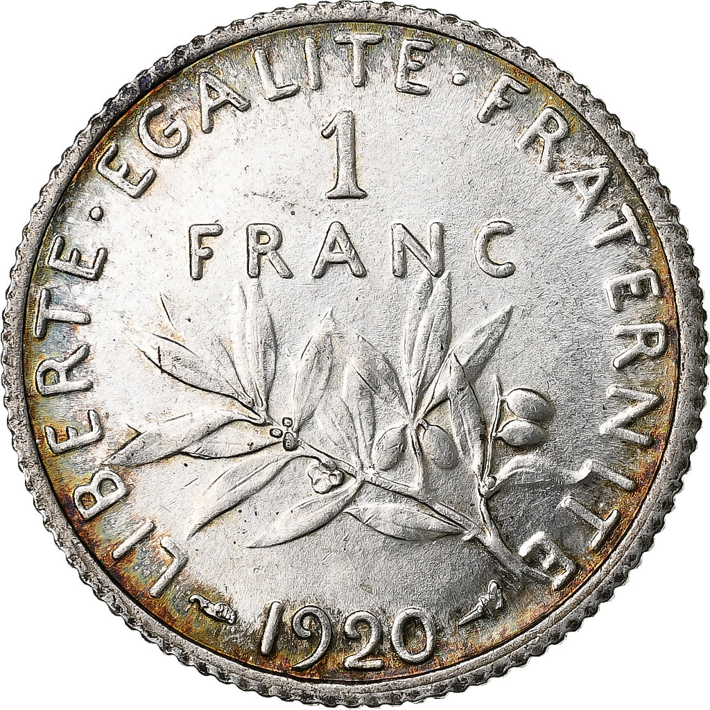 France, Franc, Semeuse, 1920, Paris, Silver, AU(55-58)