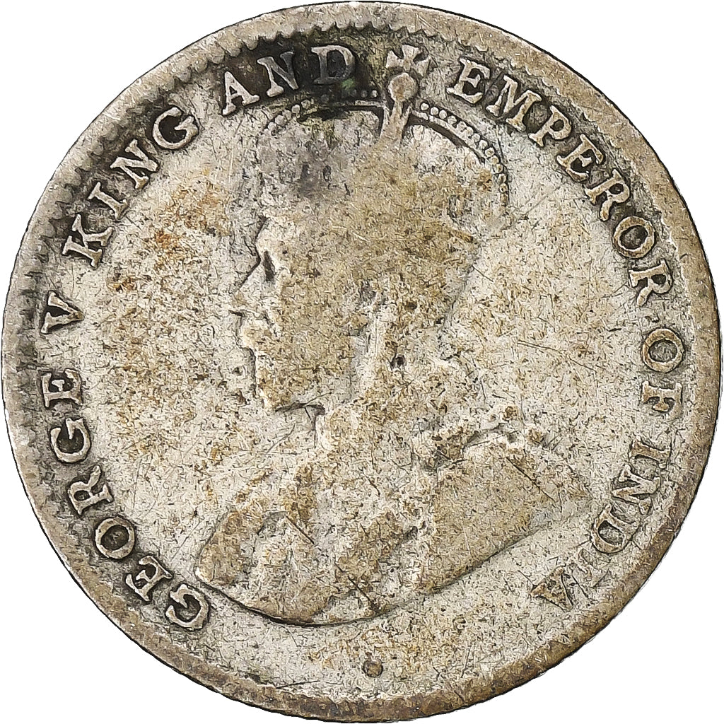 Ceilão, George V, 10 Cents, 1911, London, Prata, VF(20-25)