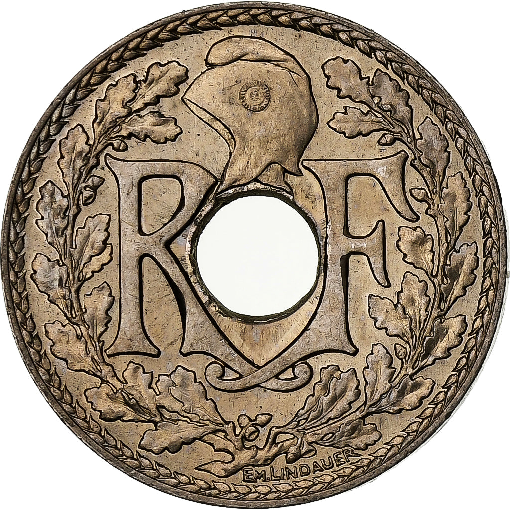 Francja, 10 Centimes, Lindauer, 1936, Paris, Miedź-Nikiel, MS(63)