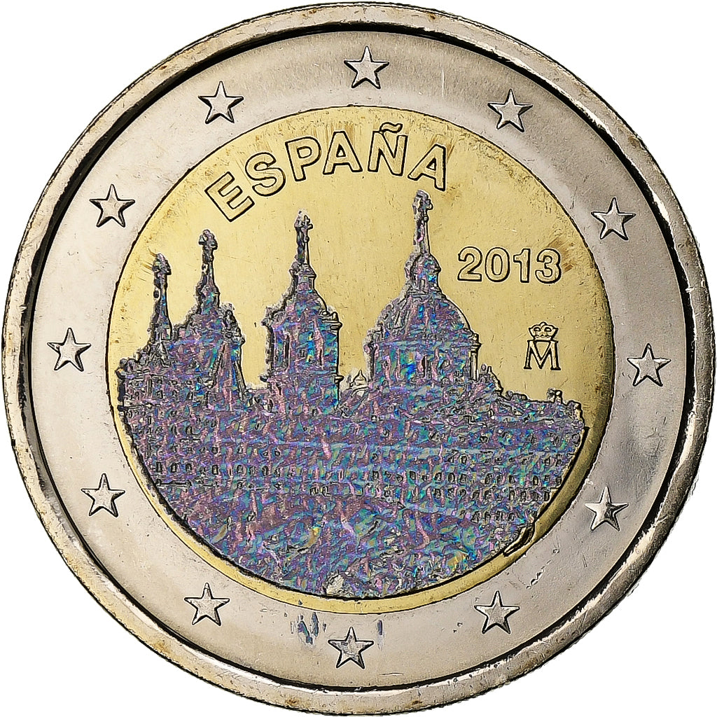 Spain, 2 Euro, Escurial, Iridescent, 2013, Madrid, Bi-Metallic, MS(63)