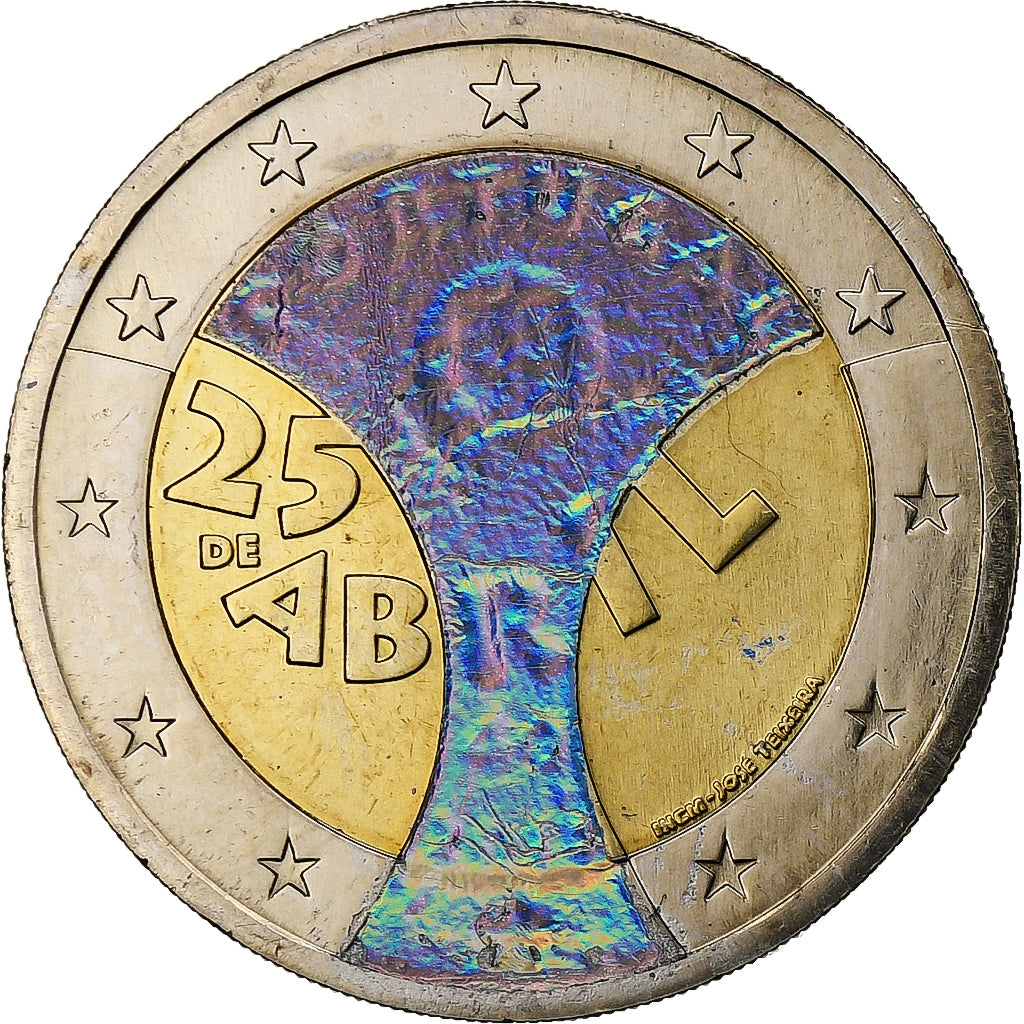 Portogallo, 2 Euro, Carnation Revolution, Iridescent, 2014, Lisbon
