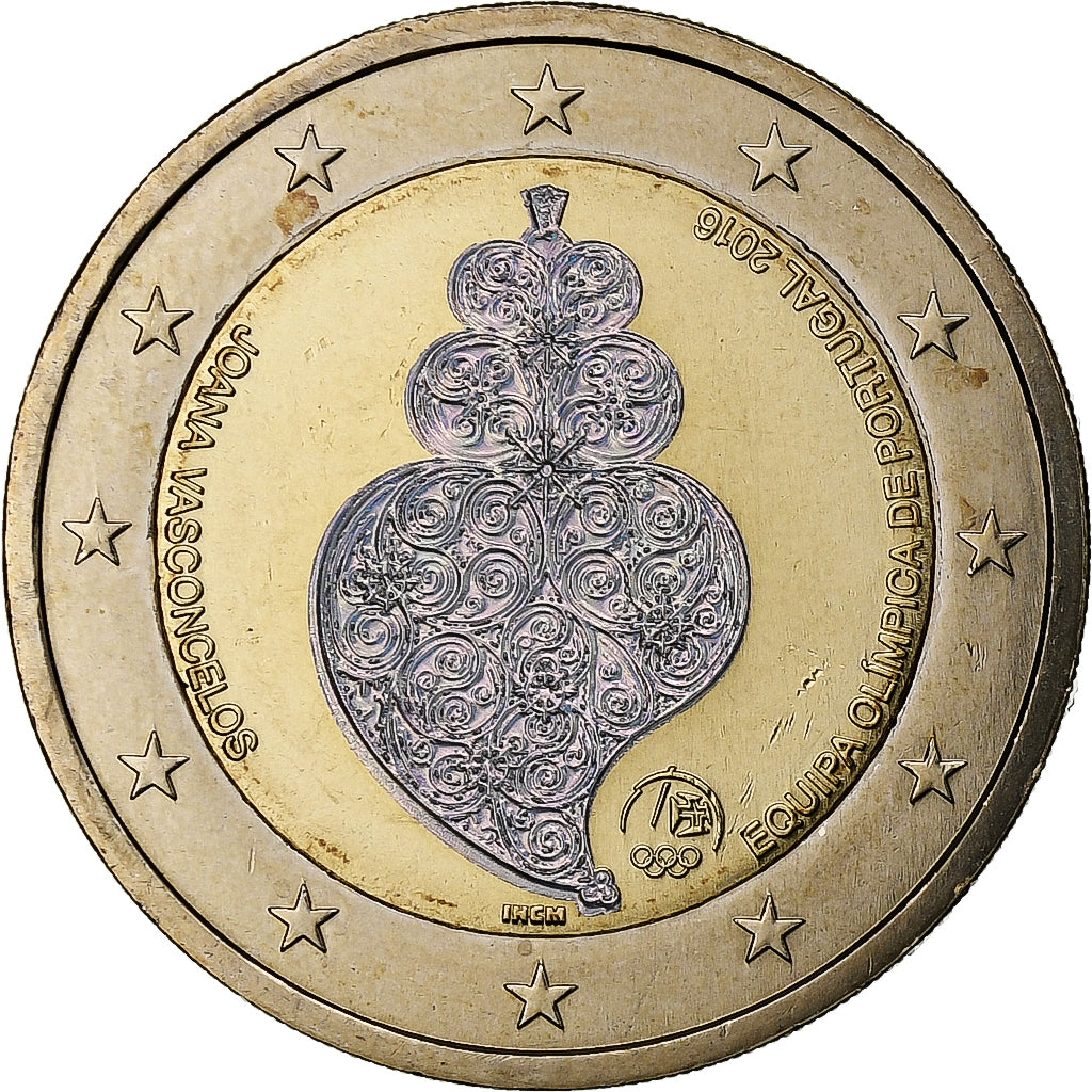 Portugal, 2 Euro, Olympic Team, Iridescent, 2016, Lisbonne, Bimétallique, SPL