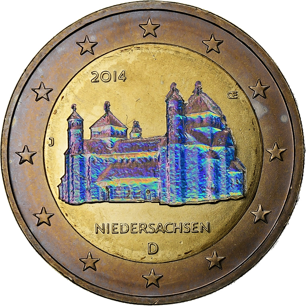 Germany, 2 Euro, Niedersachsen, Iridescent, 2014, Hamburg, Bi-Metallic, MS(63)