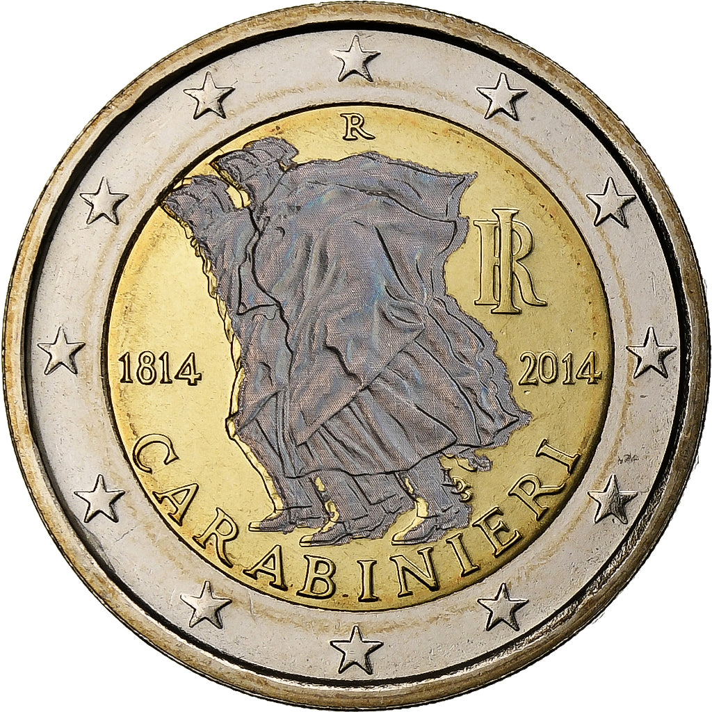 Italy, 2 Euro, Arma dei Carabinieri, Iridescent, 2014, Rome, Bi-Metallic, MS(63)