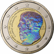 Greece, 2 Euro, Platonic Academy, Iridescent, 2013, Athens, Bi-Metallic, MS(63)