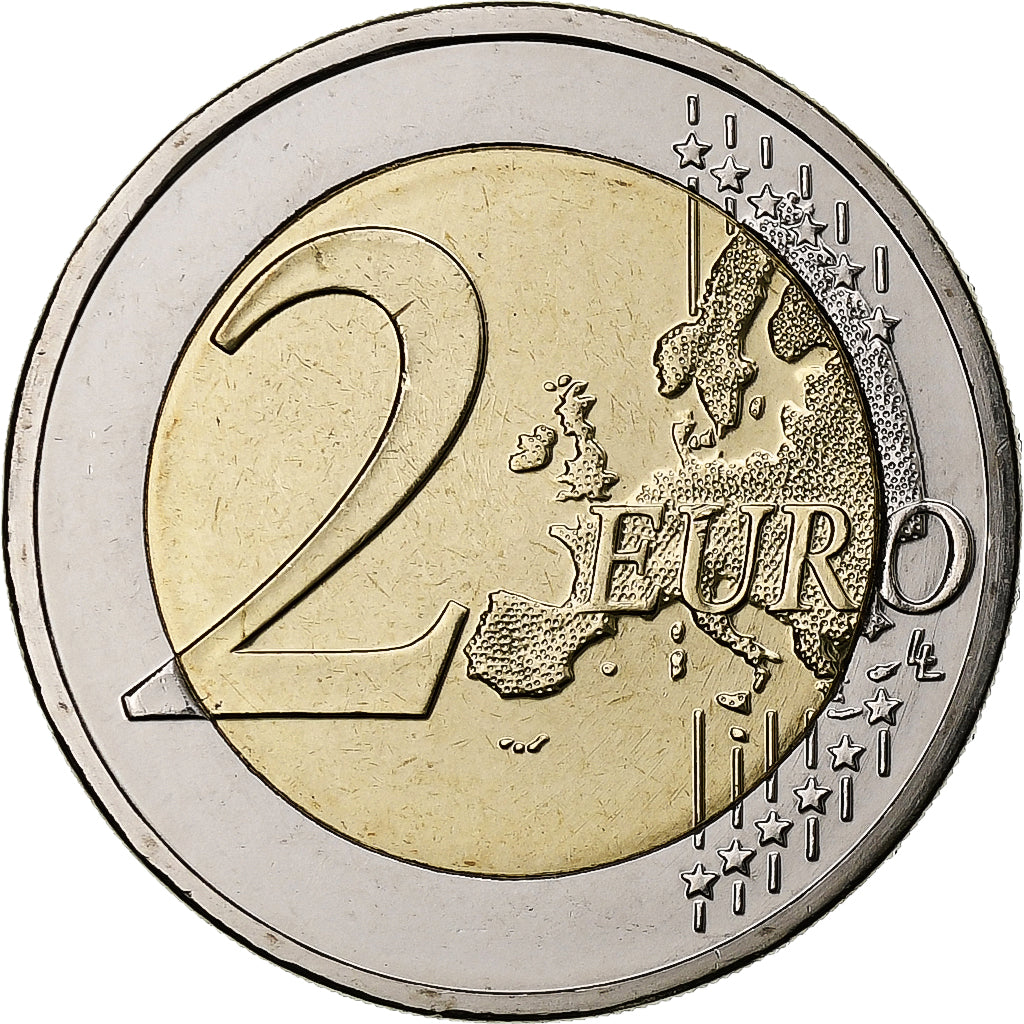 Greece, 2 Euro, Platonic Academy, Iridescent, 2013, Athens, Bi-Metallic, MS(63)